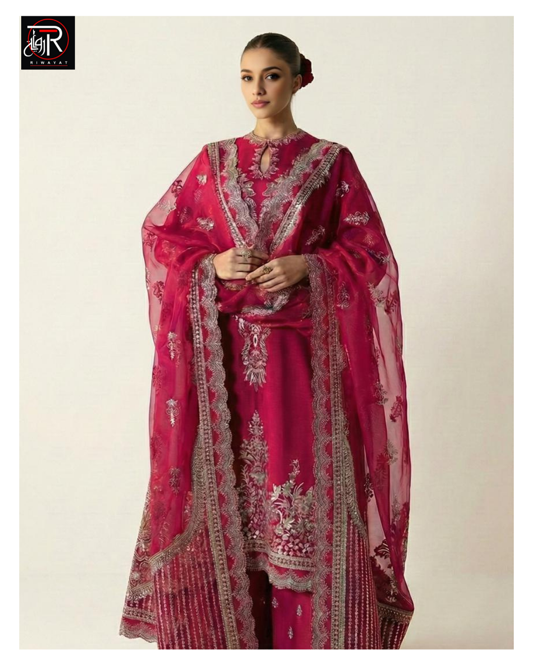 RT-101 | Embroidered Three-Piece Unstitched Suit