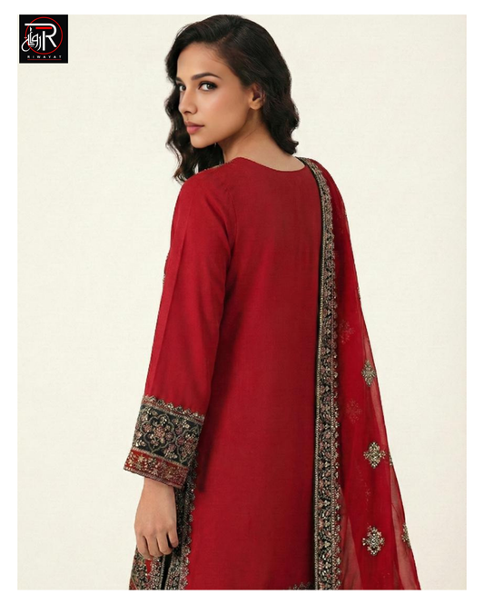 RT-118 | Embroidered Three Piece Unstitched