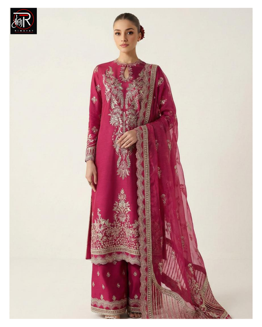RT-101 | Embroidered Three-Piece Unstitched Suit